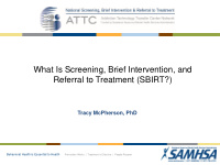 referral to treatment sbirt