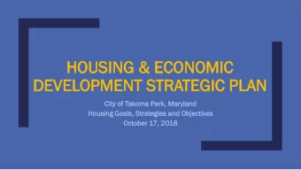 HOUS  USING &amp;  &amp; ECO  ECONOMIC  DEVE  VELOPMEN  PMENT STRATEG  EGIC  IC P  PLA  LAN  City o