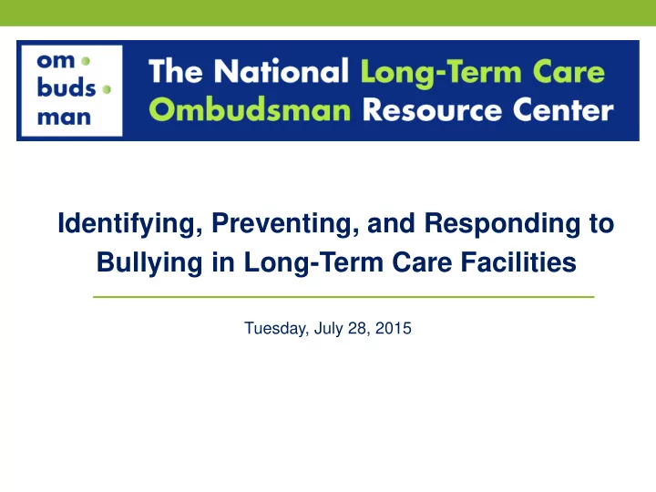 identifying preventing and responding to bullying in long