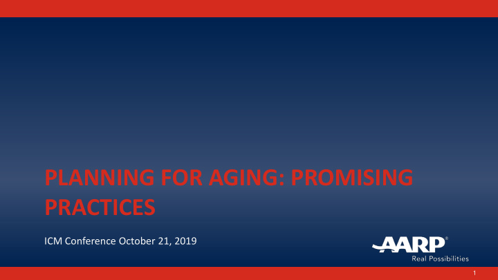 planning for aging promising