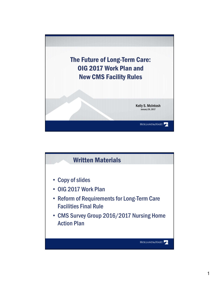 the future of long term care oig 2017 work plan and new