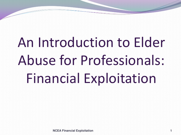 an introduction to elder abuse for professionals