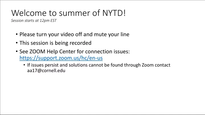 welcome to summer of nytd