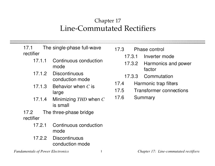 line commutated rectifiers