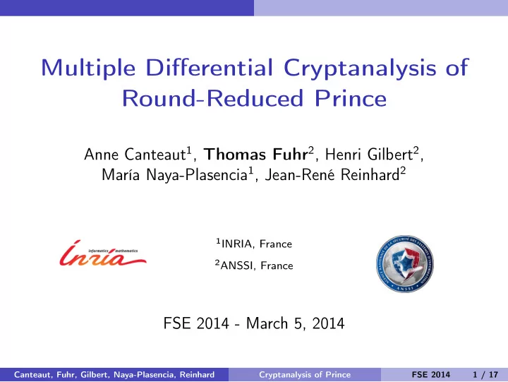 multiple differential cryptanalysis of round reduced