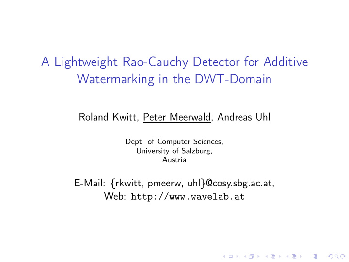 a lightweight rao cauchy detector for additive