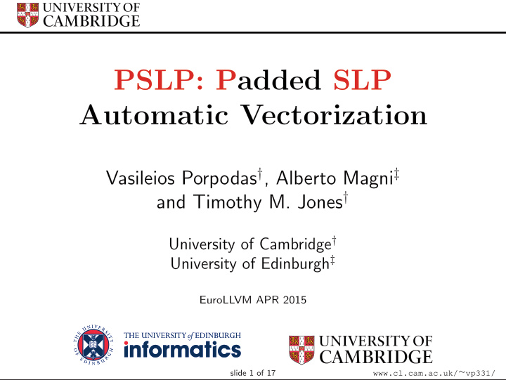 pslp padded slp automatic vectorization