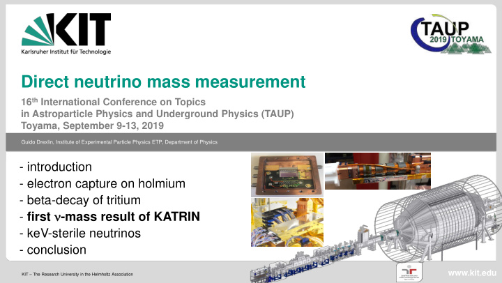 direct neutrino mass measurement