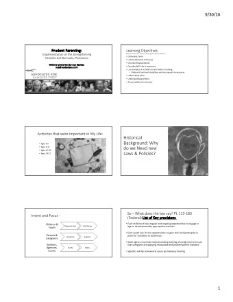 Historical  Background: Why  Ages 0-5  Ages 6-11  do we Need new  Ages 12-18  Laws &amp;