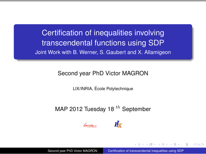 certification of inequalities involving transcendental