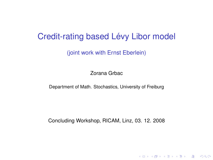 credit rating based l evy libor model