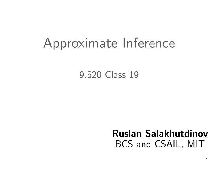 approximate inference