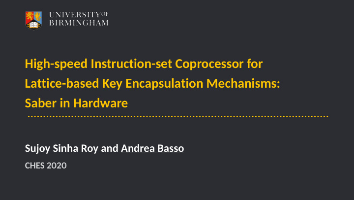high speed instruction set coprocessor for lattice based