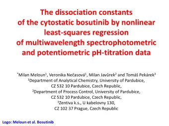of the cytostatic bosutinib by nonlinear  least-squares regression  of multiwavelength