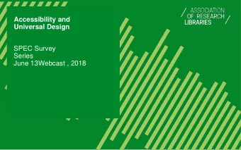 Accessibility and  Universal Design  SPEC Survey  Series  June 13Webcast , 2018  Introductions