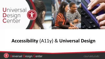 Accessibility (A11y) &amp; Universal Design  Understand  Principles of universal design