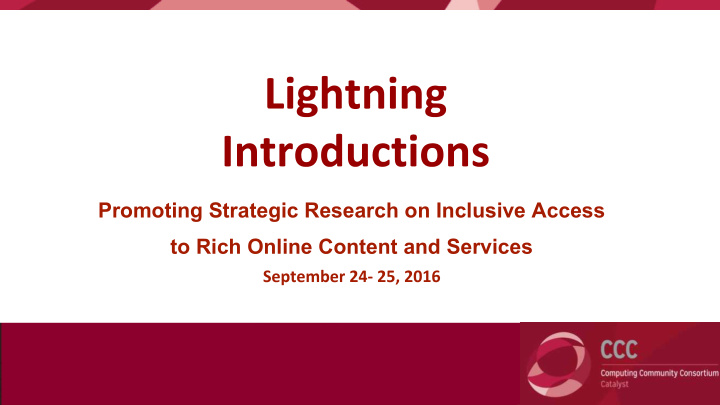promoting strategic research on inclusive access to rich
