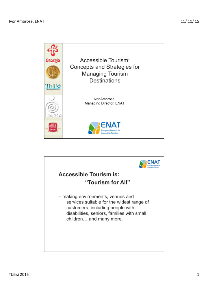accessible tourism concepts and strategies for managing