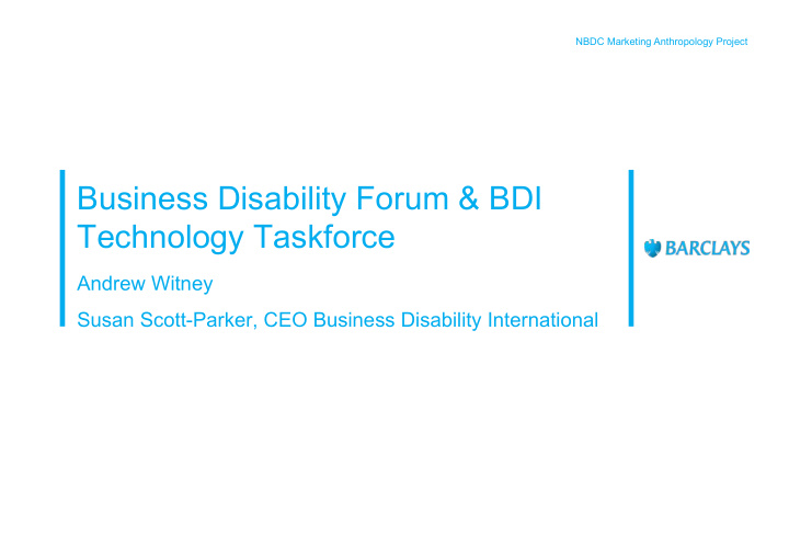 business disability forum bdi technology taskforce