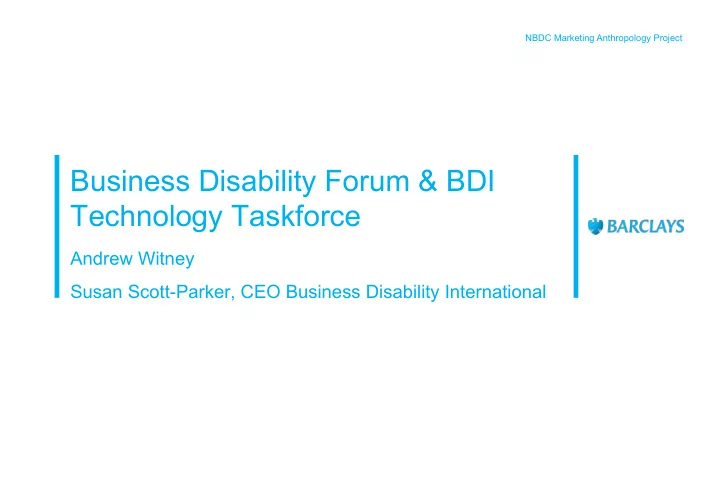 business disability forum bdi technology taskforce
