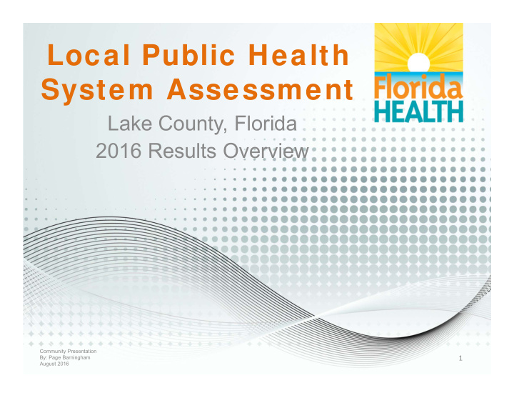 local public health system assessment