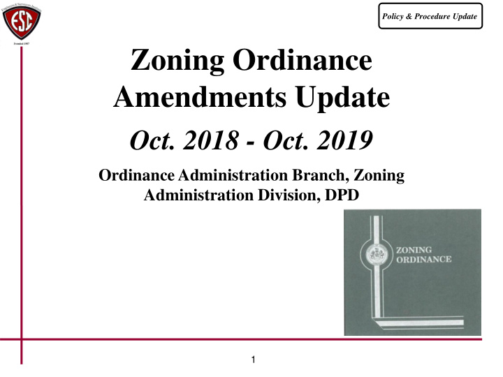 zoning ordinance amendments update