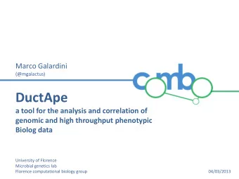 DuctApe  a tool for the analysis and correlation of  genomic and high throughput phenotypic  Biolog