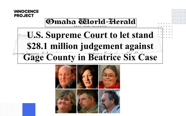 u s supreme court to let stand 28 1 million judgement