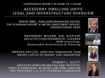 ACCESSORY DWELLING UNITS  LEGAL AND INFRASTRUCTURE OVERVIEW DAVID ABEL, PUBLISHER/MANAGING EDITOR,