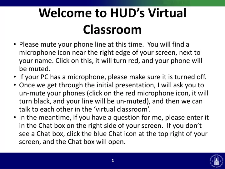 welcome to hud s virtual classroom