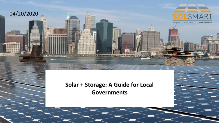 solar storage a guide for local governments about solsmart
