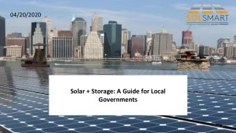 Solar + Storage: A Guide for Local  Governments  About SolSmart  Funding  U.S. Department of