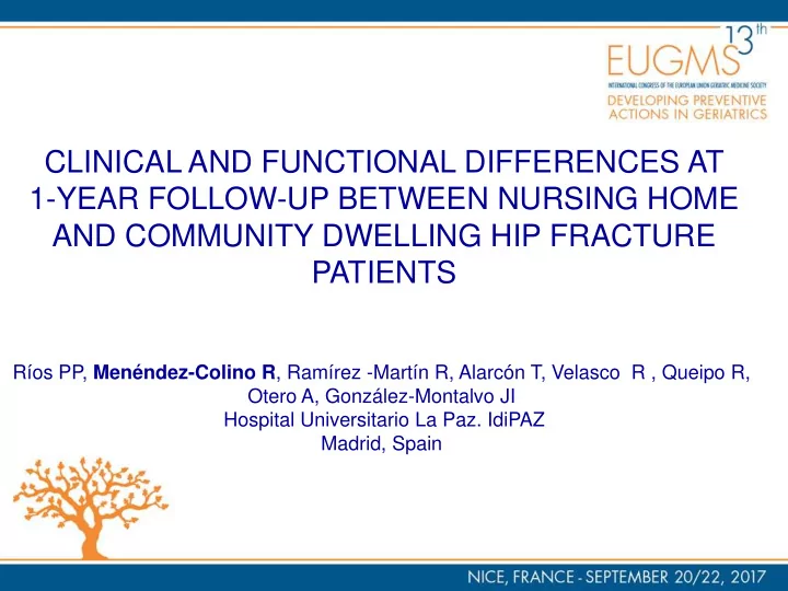 and community dwelling hip fracture