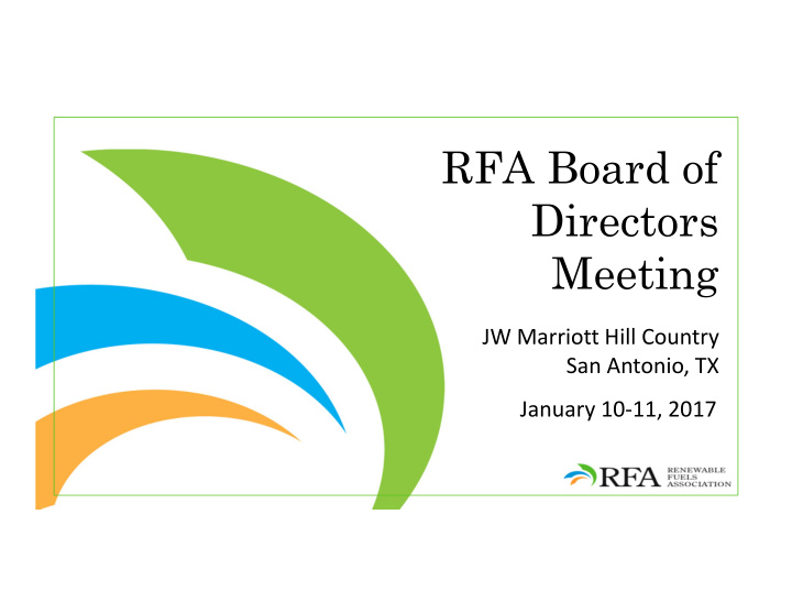 rfa board of directors meeting