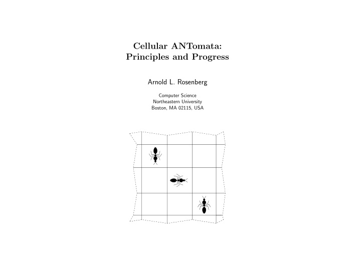 cellular antomata principles and progress