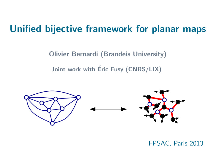 unified bijective framework for planar maps