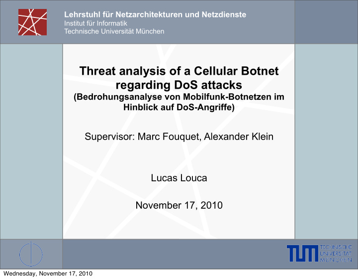 threat analysis of a cellular botnet regarding dos attacks