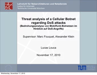 Threat analysis of a Cellular Botnet  regarding DoS attacks  (Bedrohungsanalyse von