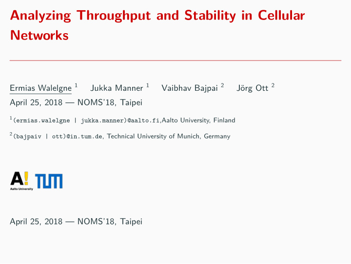 analyzing throughput and stability in cellular networks