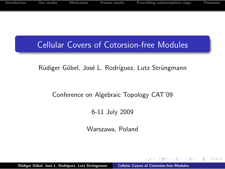 cellular covers of cotorsion free modules