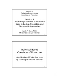 individual based correlates of protection