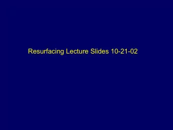 Resurfacing Lecture Slides 10-21-02  Incorrect  Correct  Placement-Dependence  (Slight) Valgus