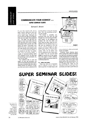 SLIOES!  / SUGGESTEB  \  The author  is at  the School  of  Biological  Sciences,  Room  2.205,