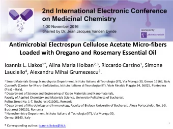Antimicrobial Electrospun Cellulose Acetate Micro-fibers  Loaded with Oregano and Rosemary