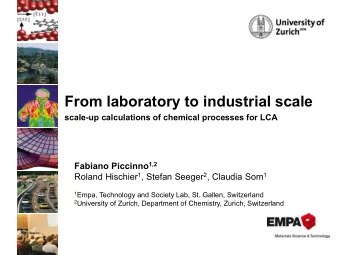 From laboratory to industrial scale  scale-up calculations of chemical processes for LCA Fabiano