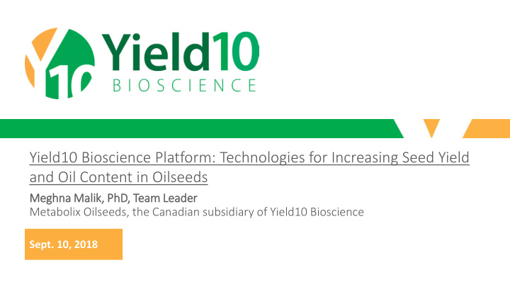 yield10 bioscience platform technologies for increasing