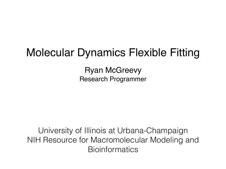 molecular dynamics flexible fitting