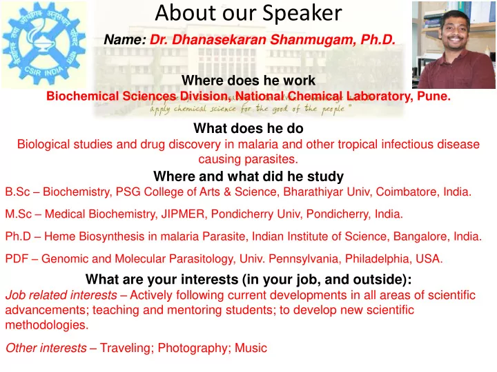 about our speaker