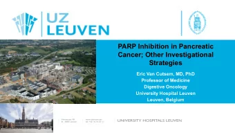 PARP Inhibition in Pancreatic  Cancer; Other Investigational  Strategies  Eric Van Cutsem, MD, PhD