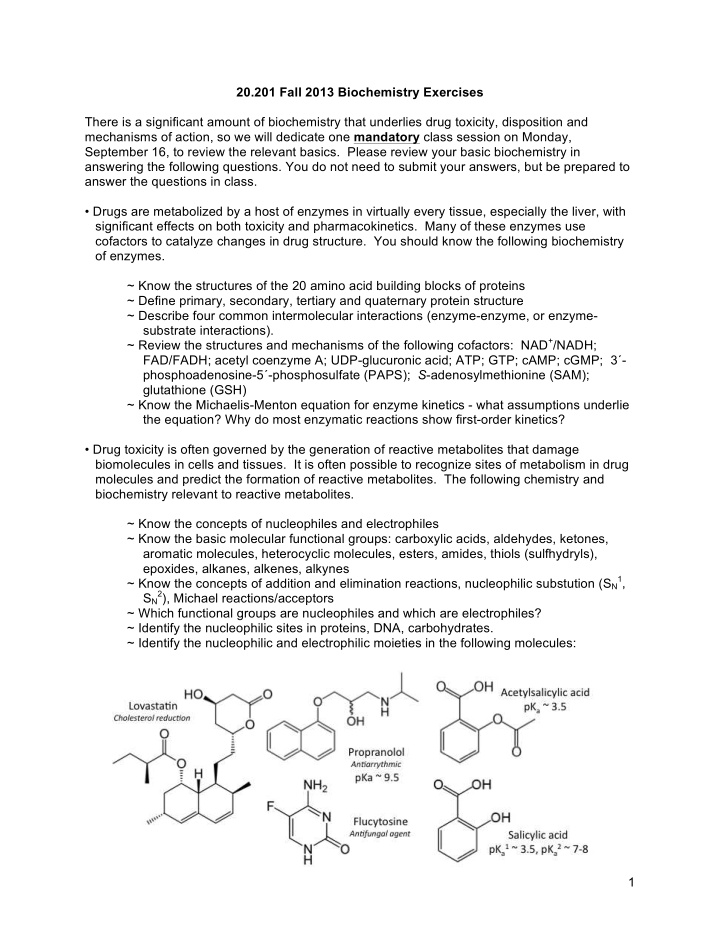 20 201 fall 2013 biochemistry exercises there is a